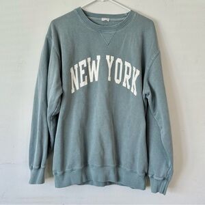 Brandy Melville John Galt Embroidered “NEW YORK” Oversized Crewneck Sweater